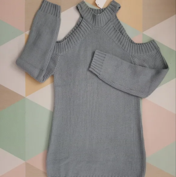 TOBI Mini Sweater Cutout Shoulder Dress size M - Picture 4 of 12